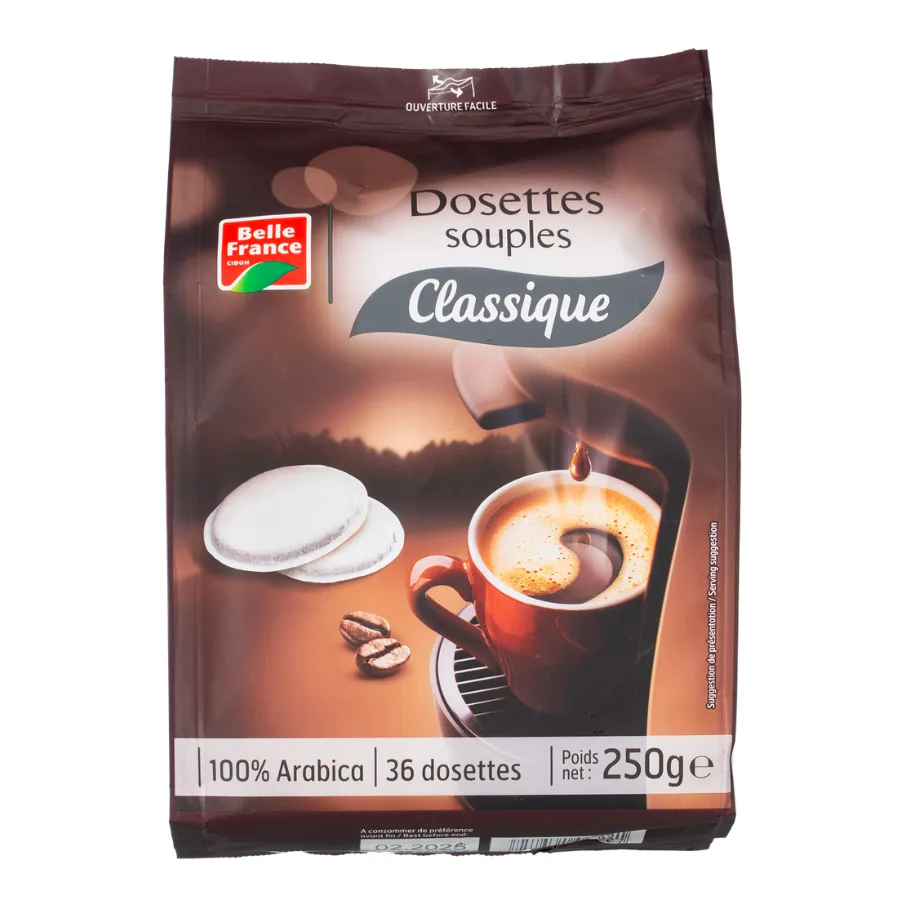 Classic Pure Arabica Coffee Pods x36 Belle France 250g