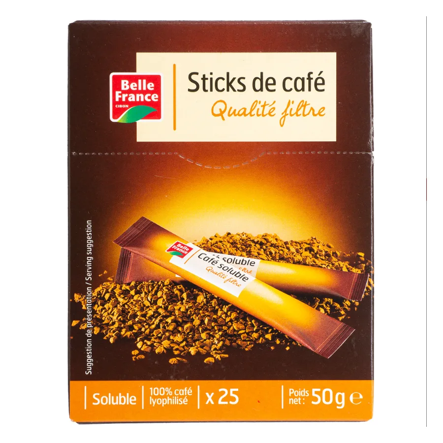Qualité Filtre Instant Coffee Sticks x25 Belle France Box