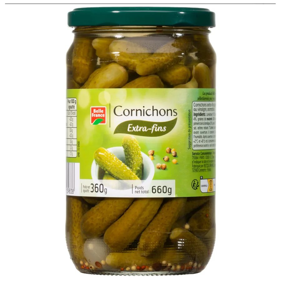 CORNICHON EXTRA FIN BF BOCAL 660 G-72 CL