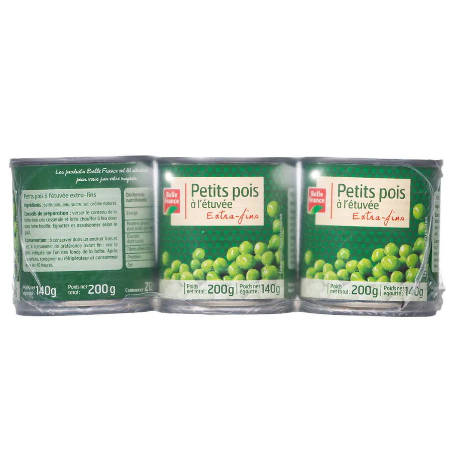 PETIT POIS ETUVE EF BF BOITE 3 X 1/4 OF 600 G