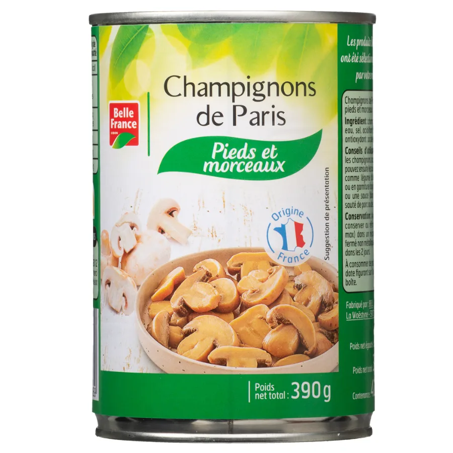 CHAMPIGNON DE PARIS PD ET MORC BF BOITE 1/2 390 G