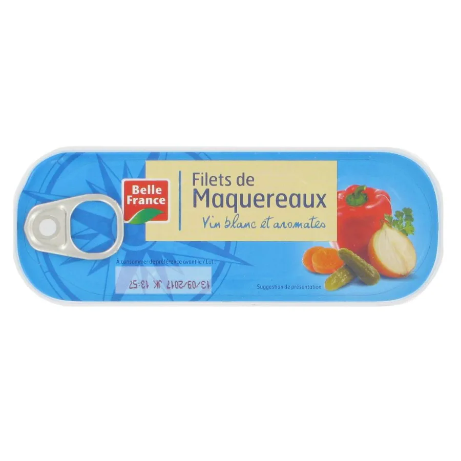 FILET MAQUEREAU VIN BL AROM BF BOITE 1/4 OF 176G
