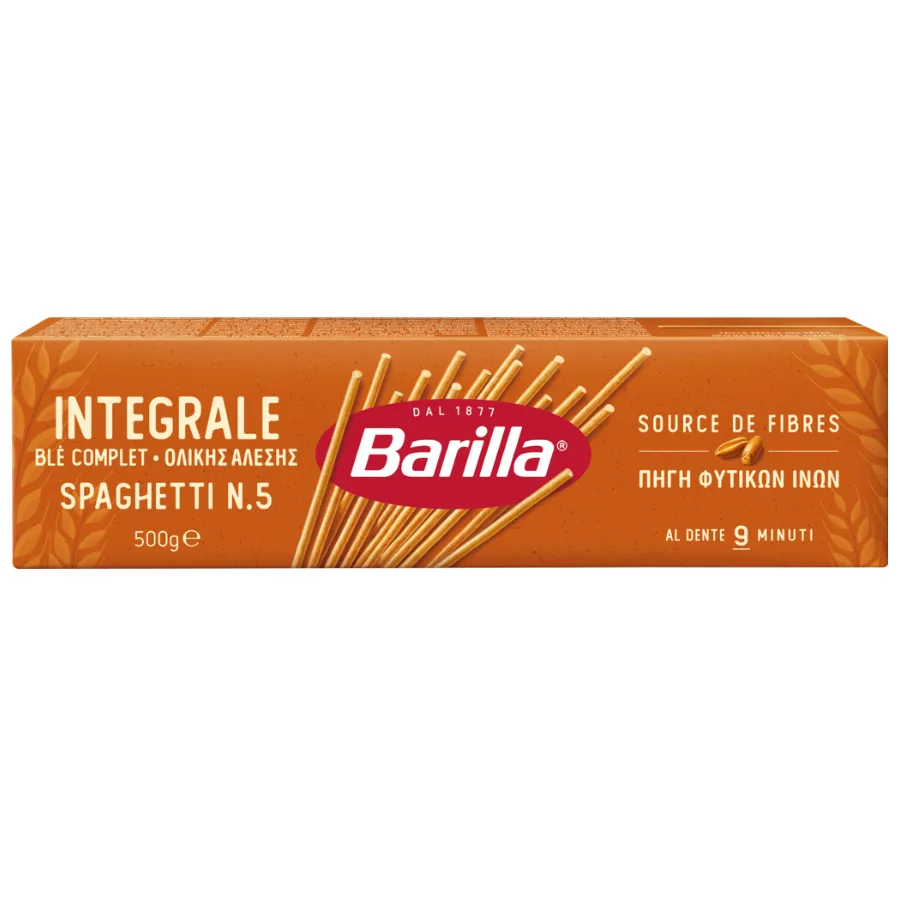 PÂTES SPAGHETTI AU BLÉ COMPLET INTEGRAL 500G