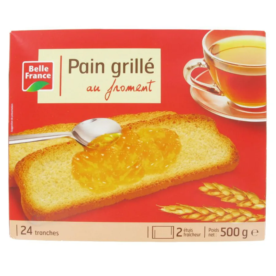 PAIN GRILLE FROMENT X 24 TRANCHES BF ETUI 500 G