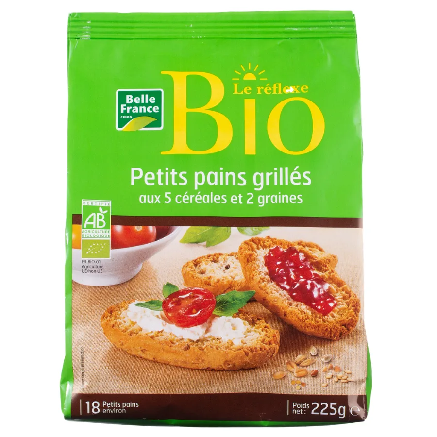 PETIT PAIN GRILLE CEREALES X 18 BIO BF SACHET 225G