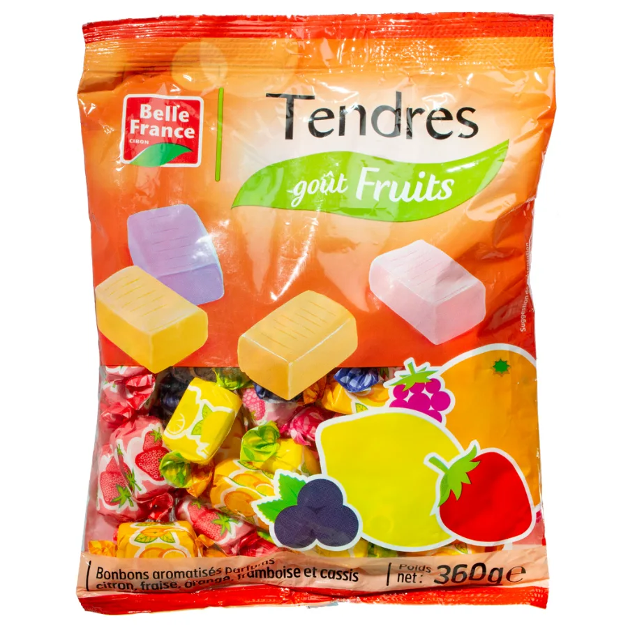 BONBON TENDRE AUX AROMES FRUITS BF SACHET 360 G
