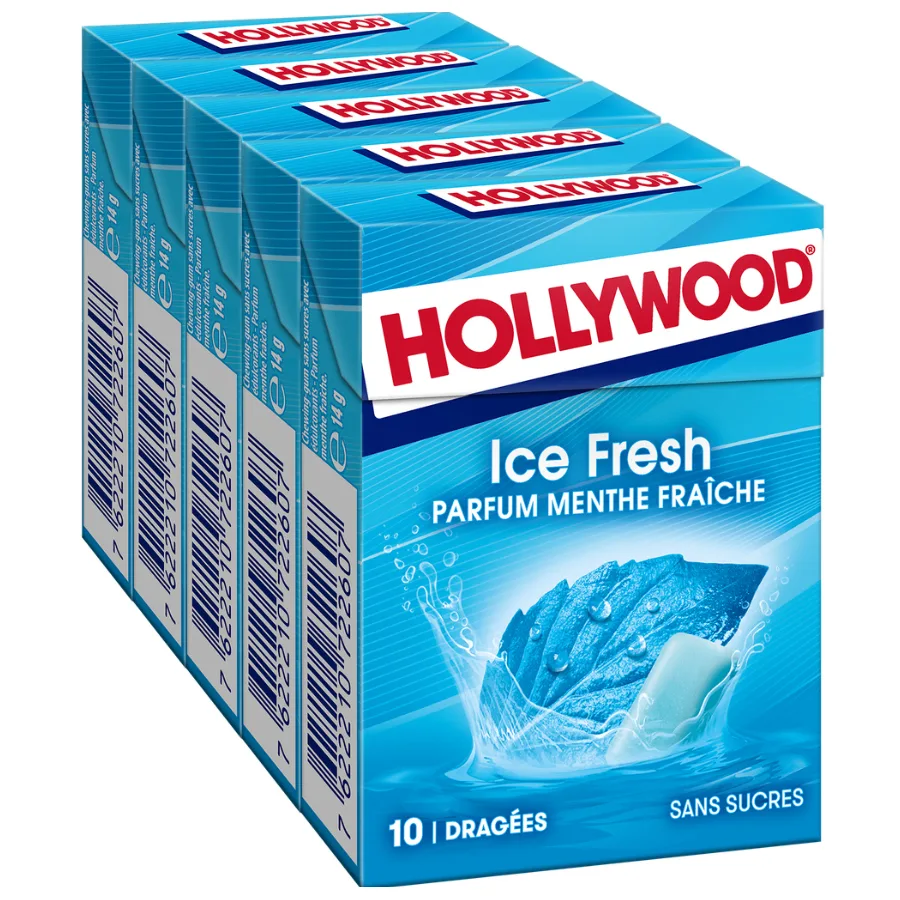 Hollywood Fresh Icefresh s/sucres 5x10 Dragées 70g