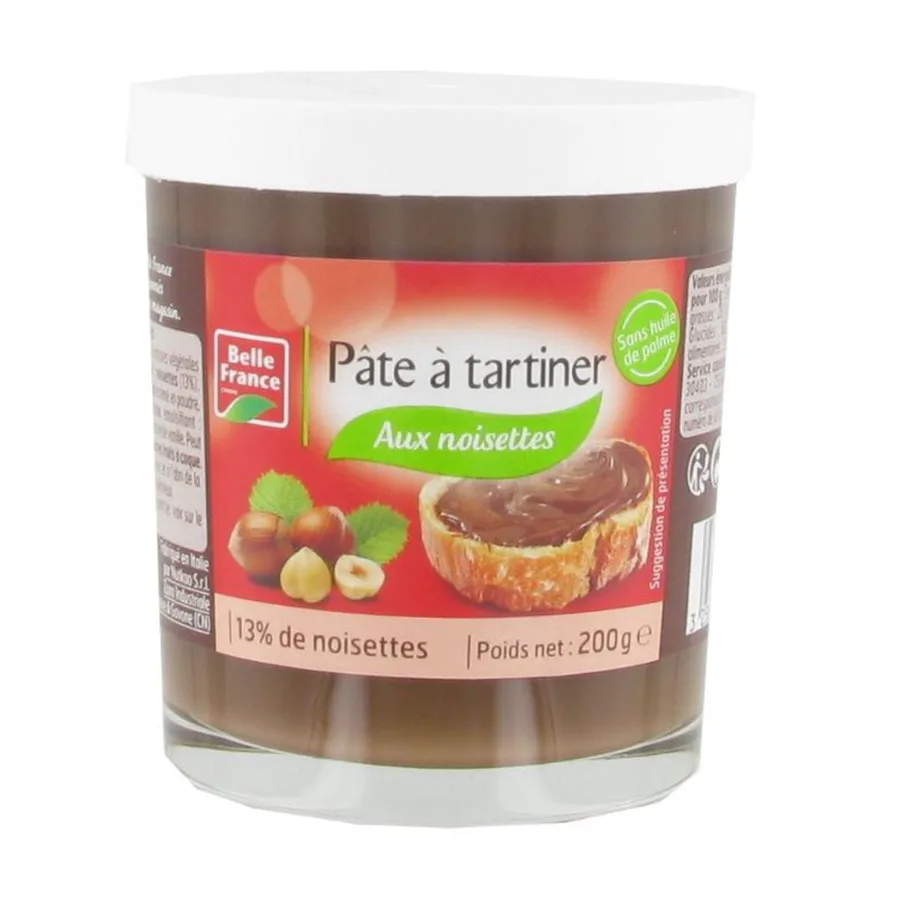 PATE A TARTINER AUX NOISETTES BF POT VERRE 200 G