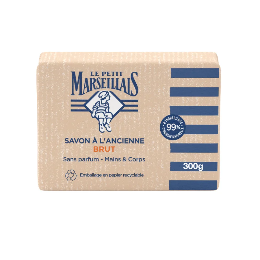 LE PETIT MARSEILLAIS SAVON BRUT FABRICATION ANCIENNE SANS PARFUM 300G