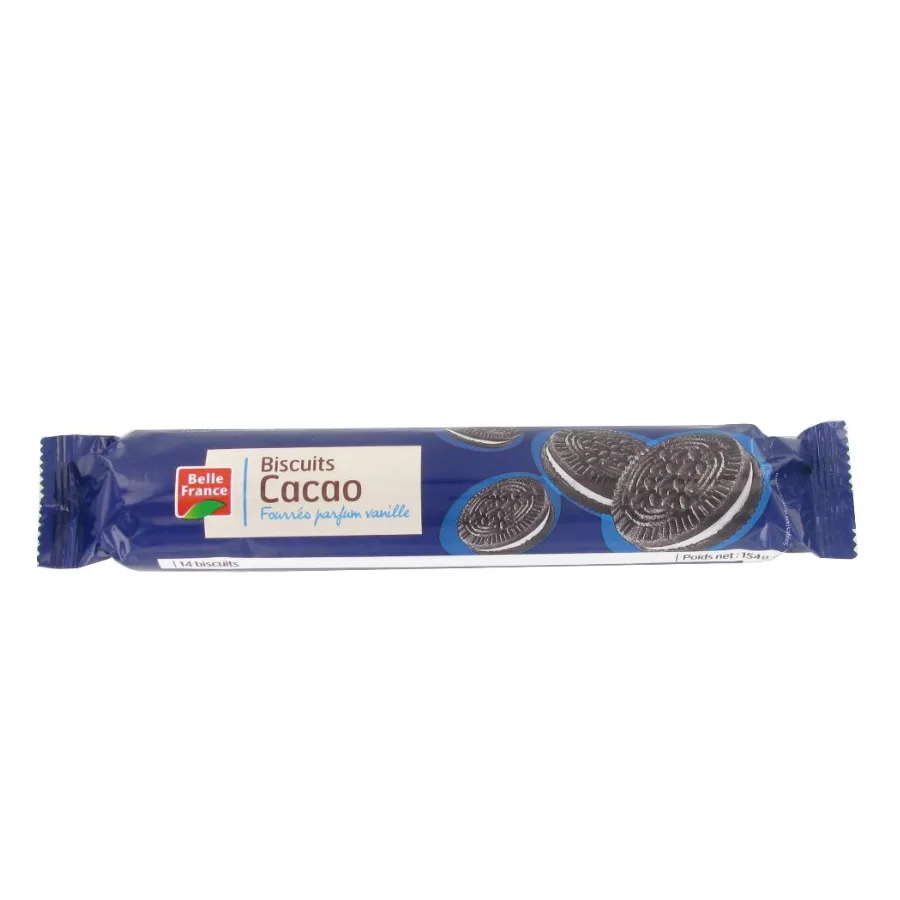 BISCUIT CACAO FOURRE PARFUM VANILLE BF FILM 154 G