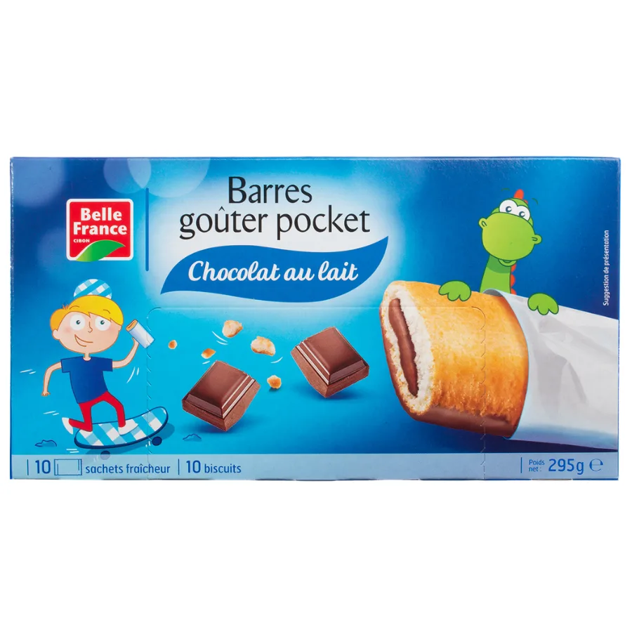 BARRE GOUTER POCKET CHOC LAIT X 10 BF ETUI 295 G