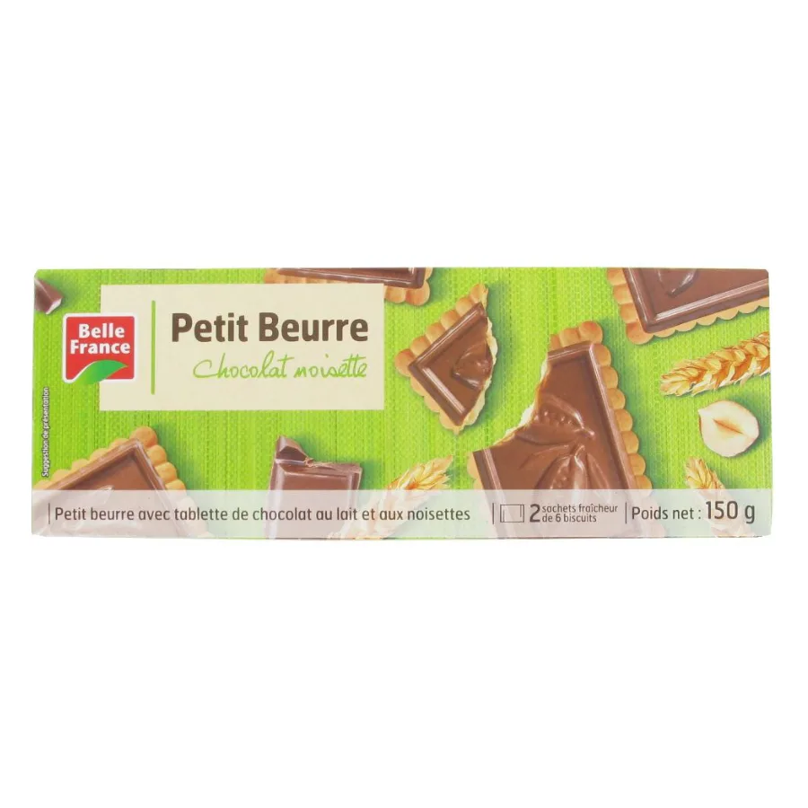 PETIT BEURRE CHOCOLAT NOISETTES X 12 BF ETUI 150 G