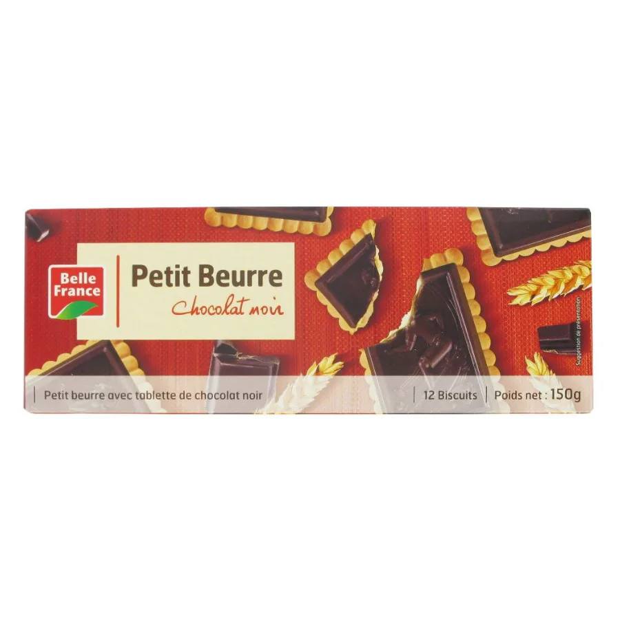 PETIT BEURRE CHOCOLAT NOIR X 12 BF ETUI 150 G