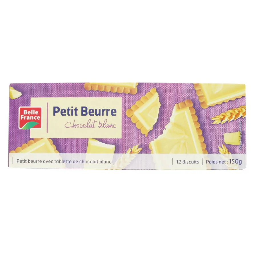 PETIT BEURRE CHOCOLAT BLANC X 12 BF ETUI 150 G