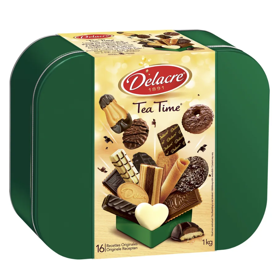 Biscuits Delacre Tea Time Assortiment Boite Métal - 1kg