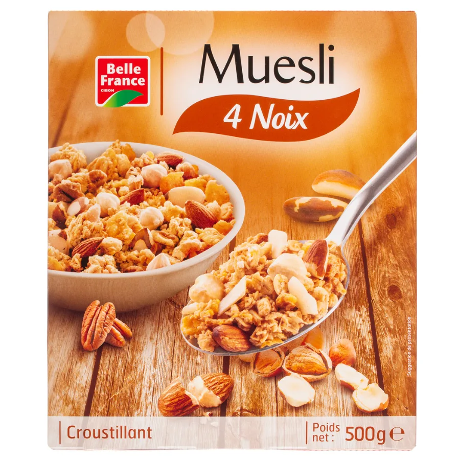 MUESLI CROUSTILLANT AUX 4 NOIX BF ETUI 500 G