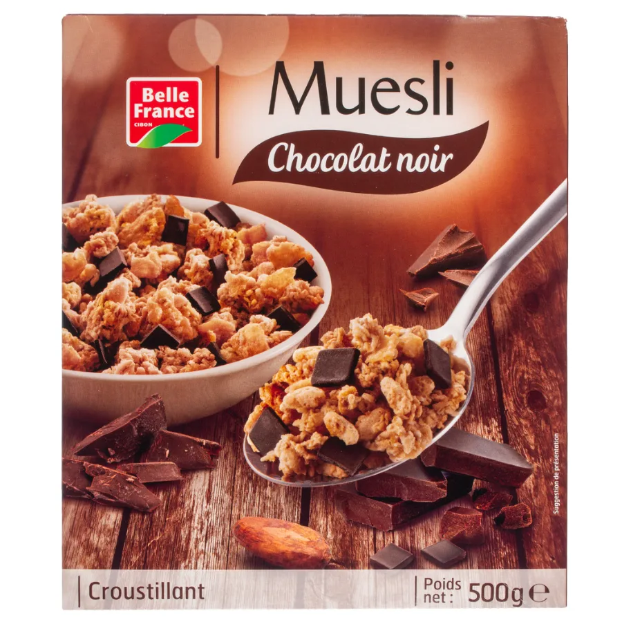 MUESLI CROUSTILLANT AU CHOCOLAT NOIR BF ETUI 500 G