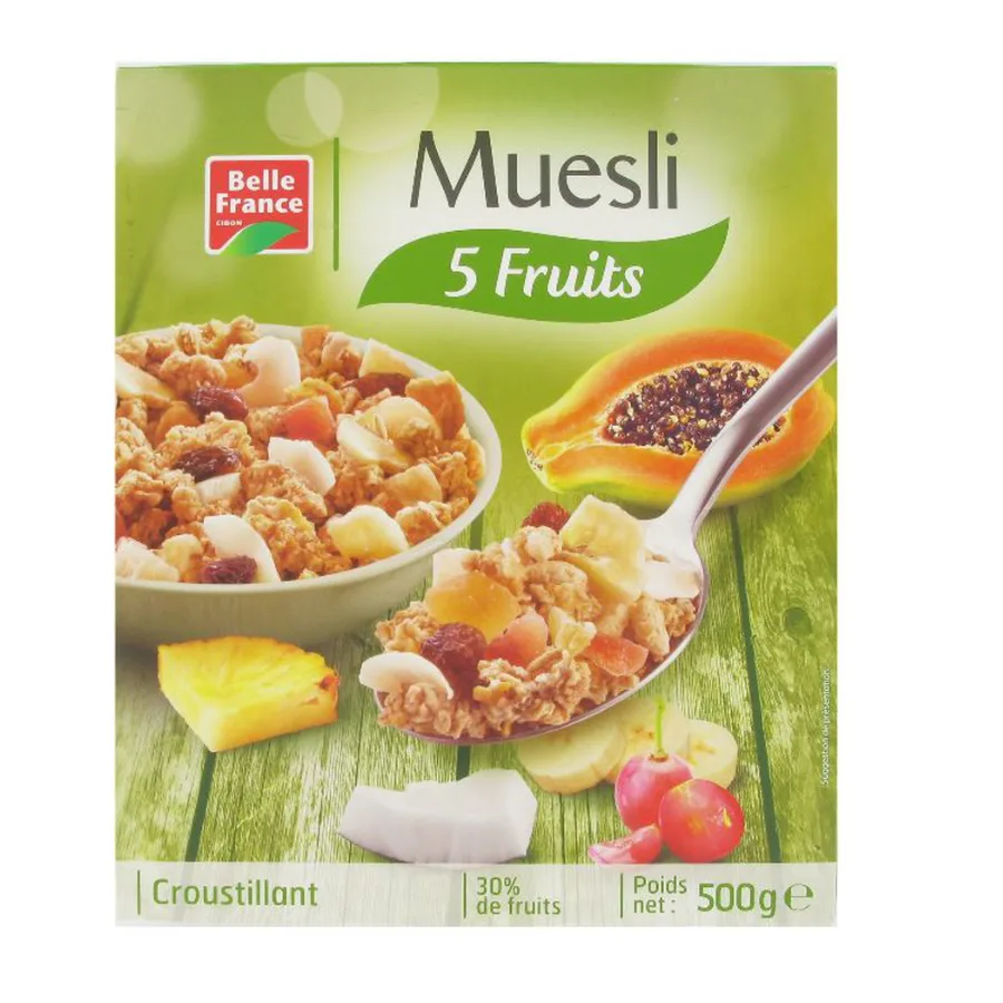 MUESLI CROUSTILLANT AUX 5 FRUITS BF ETUI 500 G
