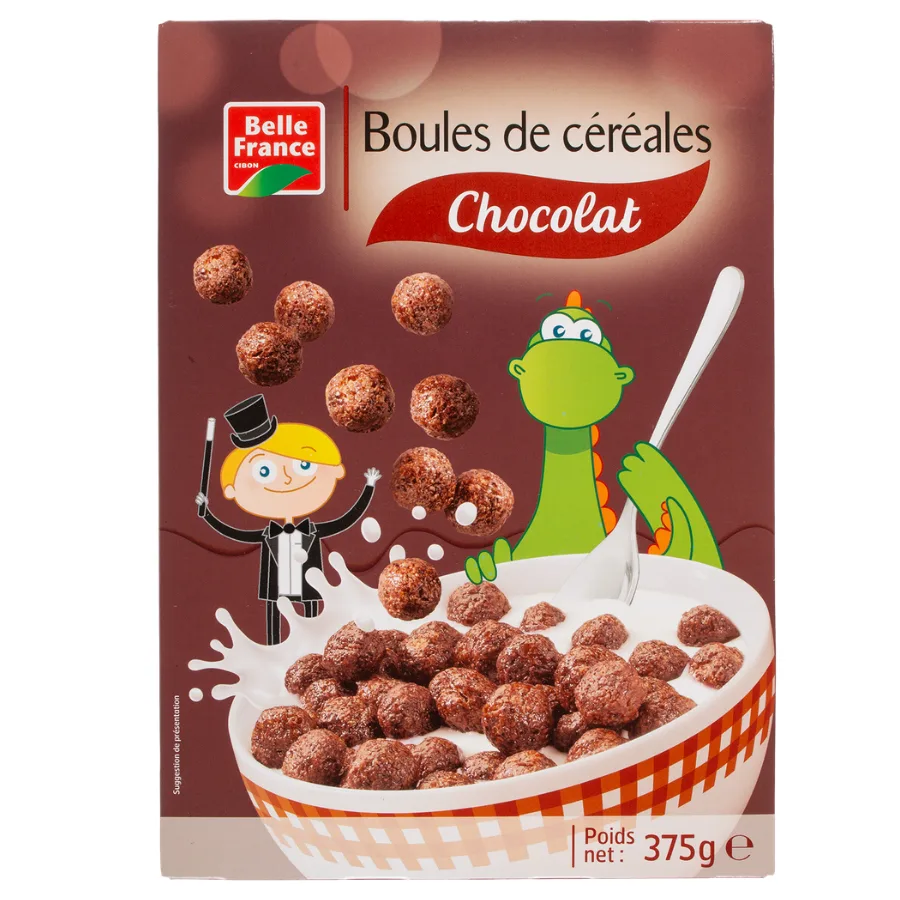 BOULE DE CEREALES GOUT CHOCOLAT BF ETUI 375 G
