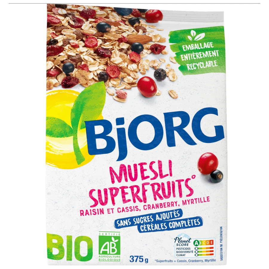 BJOR Cereales muesli superfruits 375g bio