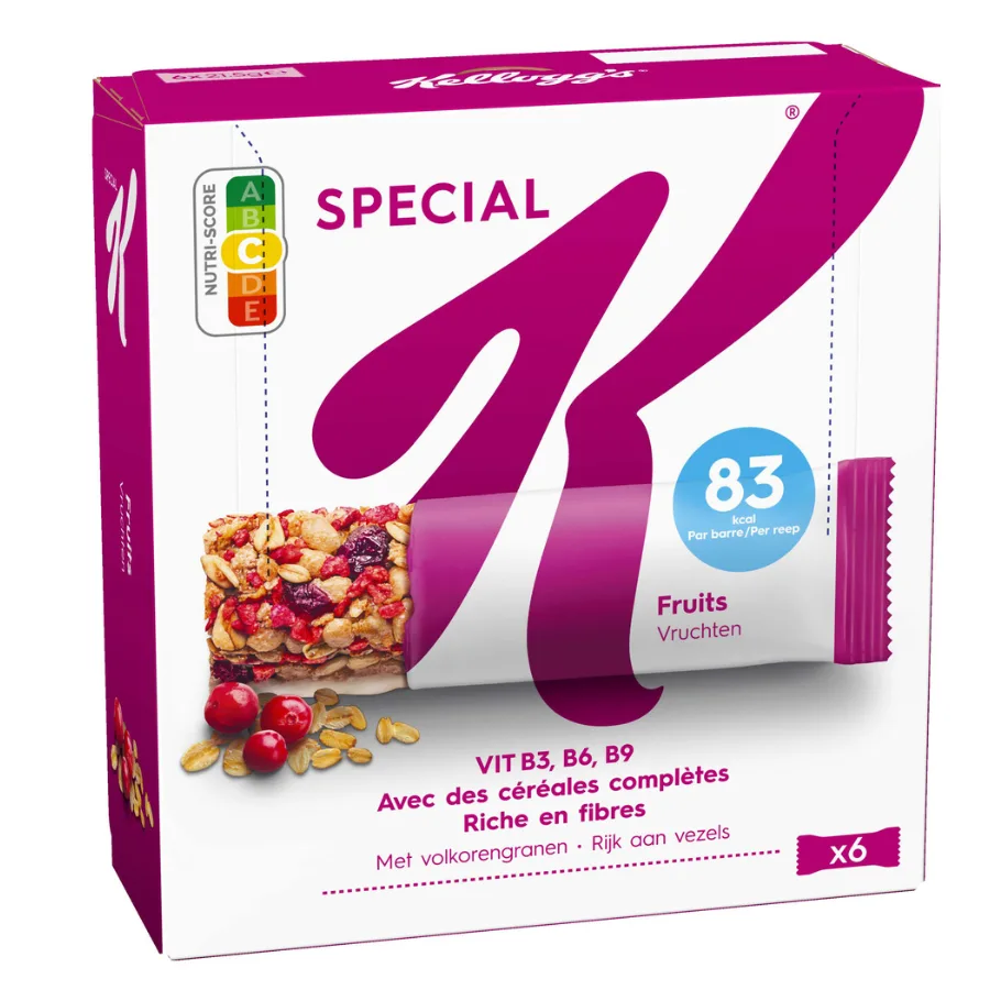 Barres céréales Special K Kellogg's Fruits Rouges - 6x21,5g