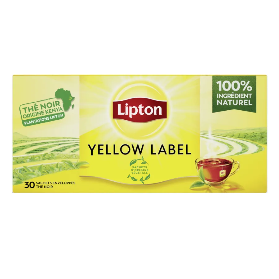 Lipton Yellow Label Thé Noir Origine Kenya 30 sachets