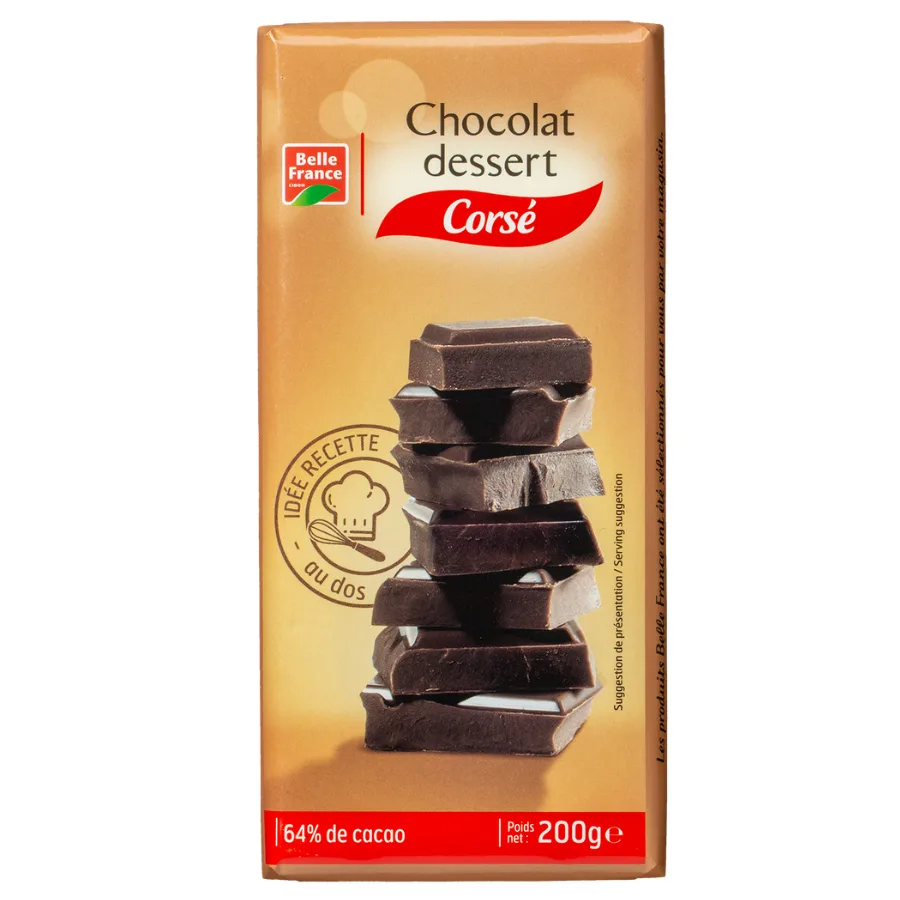 CHOCOLAT NOIR DESSERT CORSE BF TABLETTE 200 G