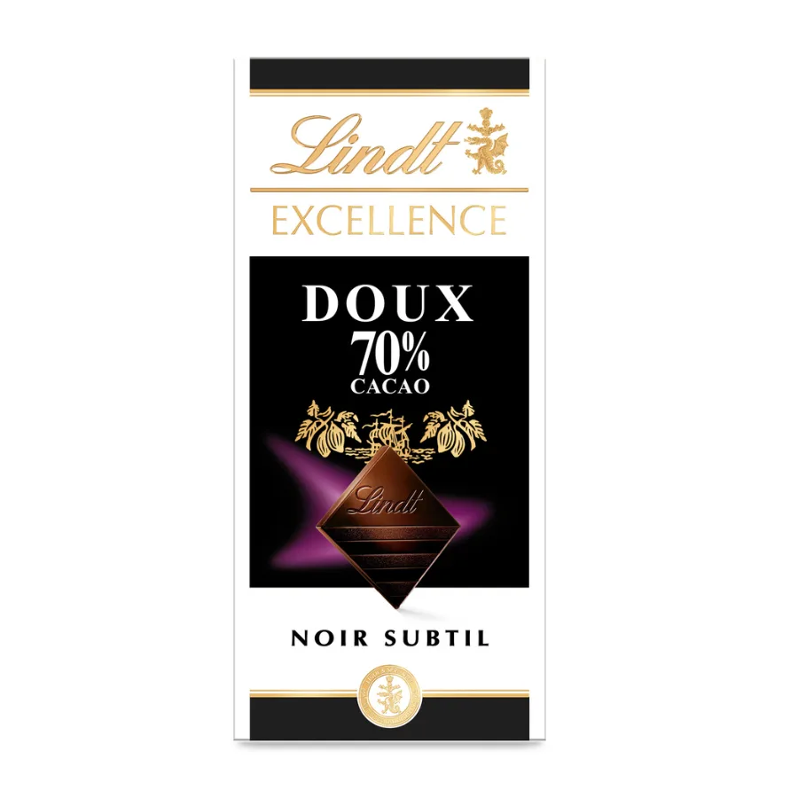 Lindt Tablette de chocolat EXCELLENCE Noir 70% doux 100g