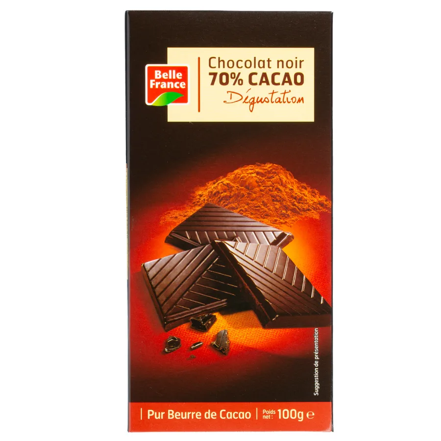 CHOCOLAT NOIR DEGUST 70% CACAO BF TABLETTE 100 G