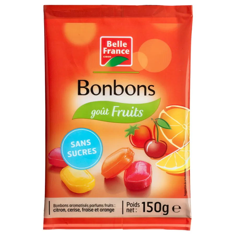 BONBON SANS SUCRE GOUT FRUIT BF SACHET 150 G