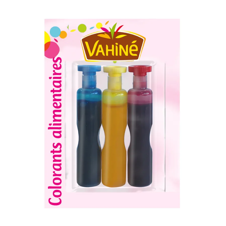 Vahiné Colorants alimentaires 18 ml (3 tubes de 6 ml)