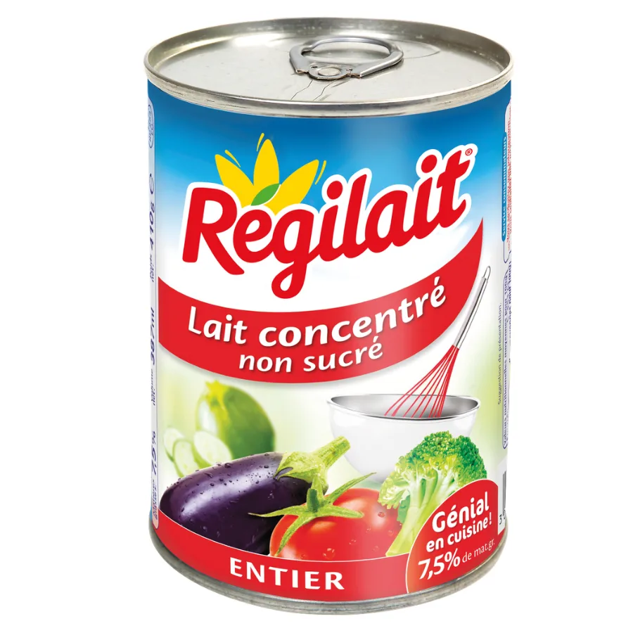 Régilait, Lait concentré non sucré entier boite 410g