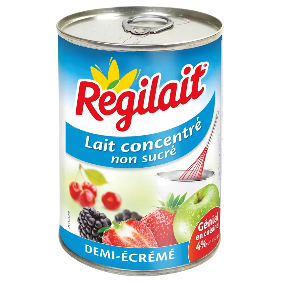 Régilait, Lait concentré non sucré demi-écrémé boite 410g