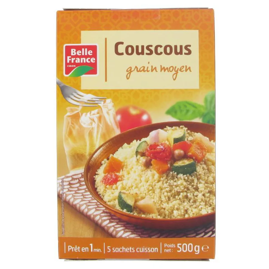 COUSCOUS GRAIN MOYEN X 5 SACHETS BF ETUI 500 G
