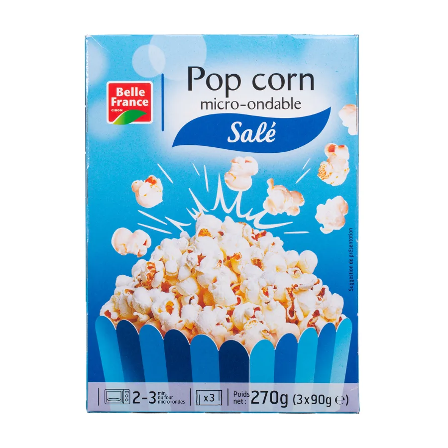 POP CORN SALE MICRO ONDABLE X 3 SCHT BF ETUI 270 G