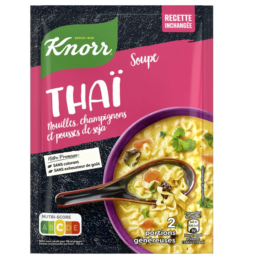 Knorr Soupe Déshydratée Thaï Nouilles & Champignons 2 Portions