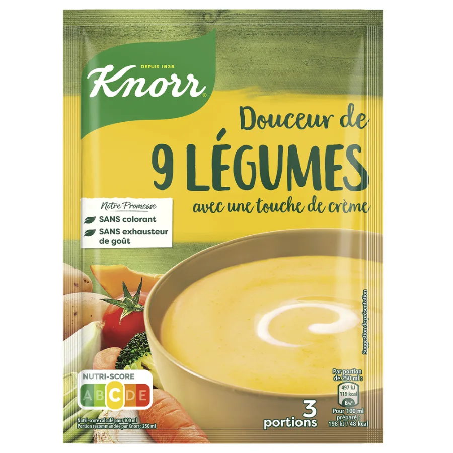 Knorr Soupe Déshydratée Douceur de 9 Légumes 3 Portions