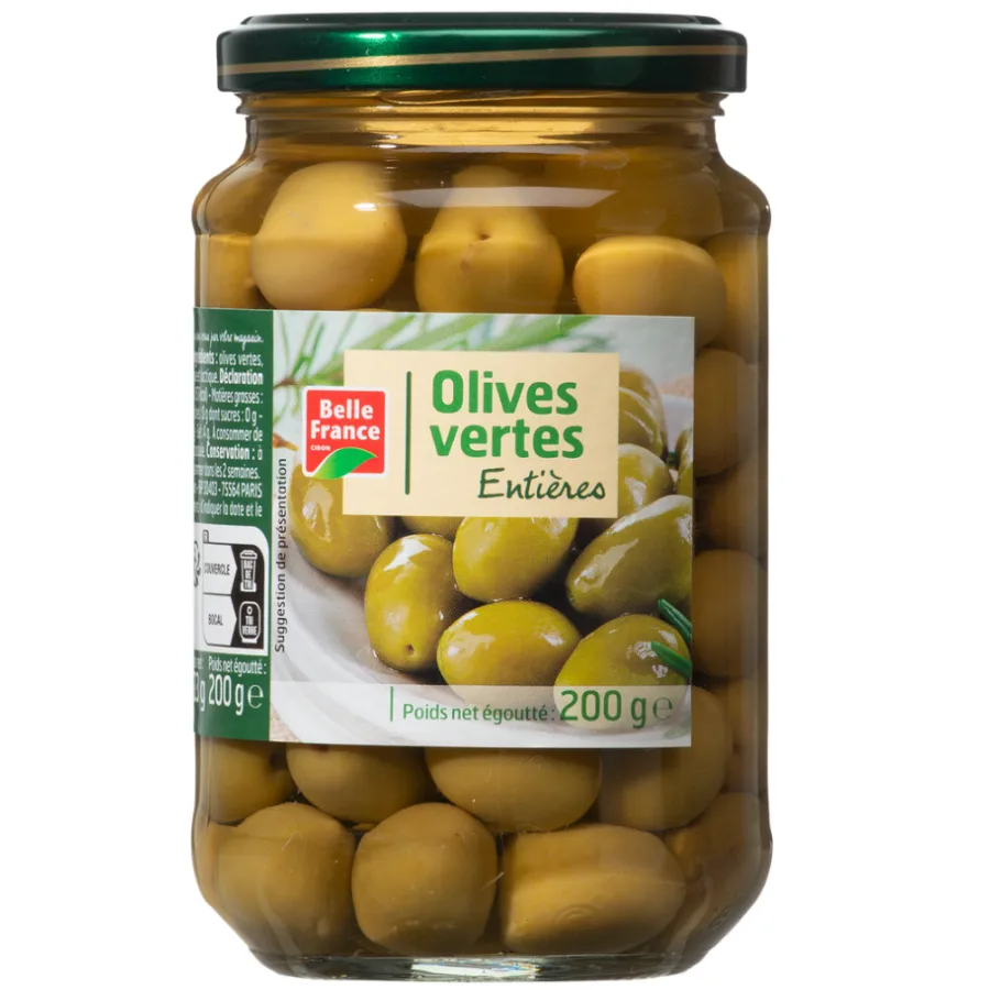 OLIVE VERTE ENTIERE BF BOCAL 200 G