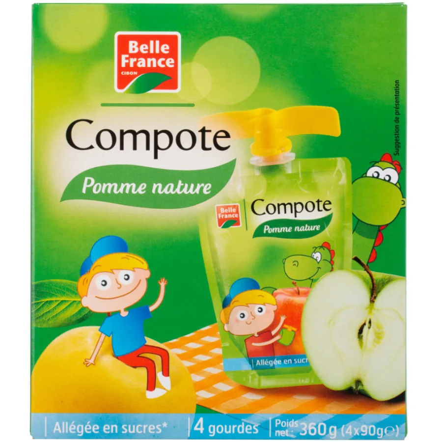 COMPOTE GOURDE POMME NATURE BF ETUI 4 X 90 G
