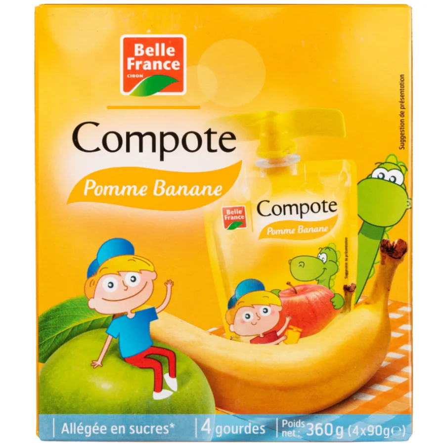 COMPOTE GOURDE POMME BANANE BF ETUI 4 X 90 G