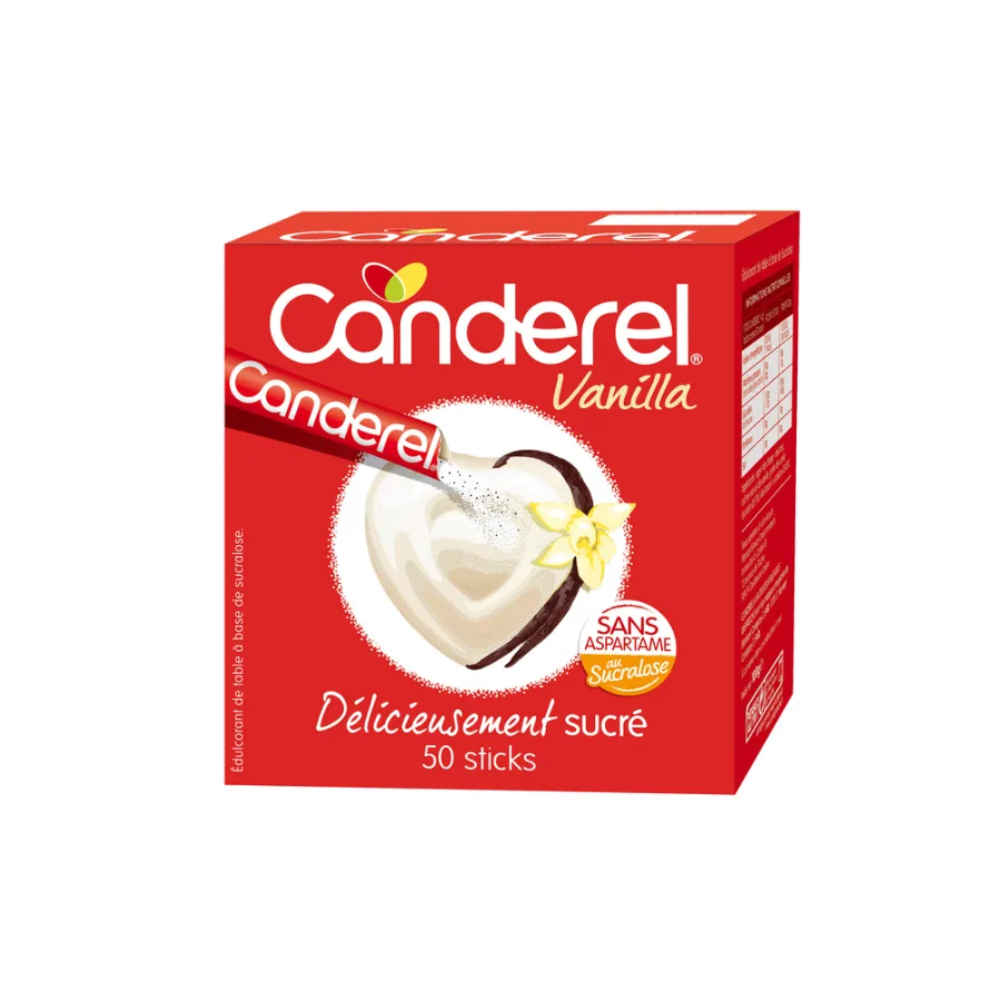 CANDEREL BOITE 50 STICKS VANILLA SUCRALOSE