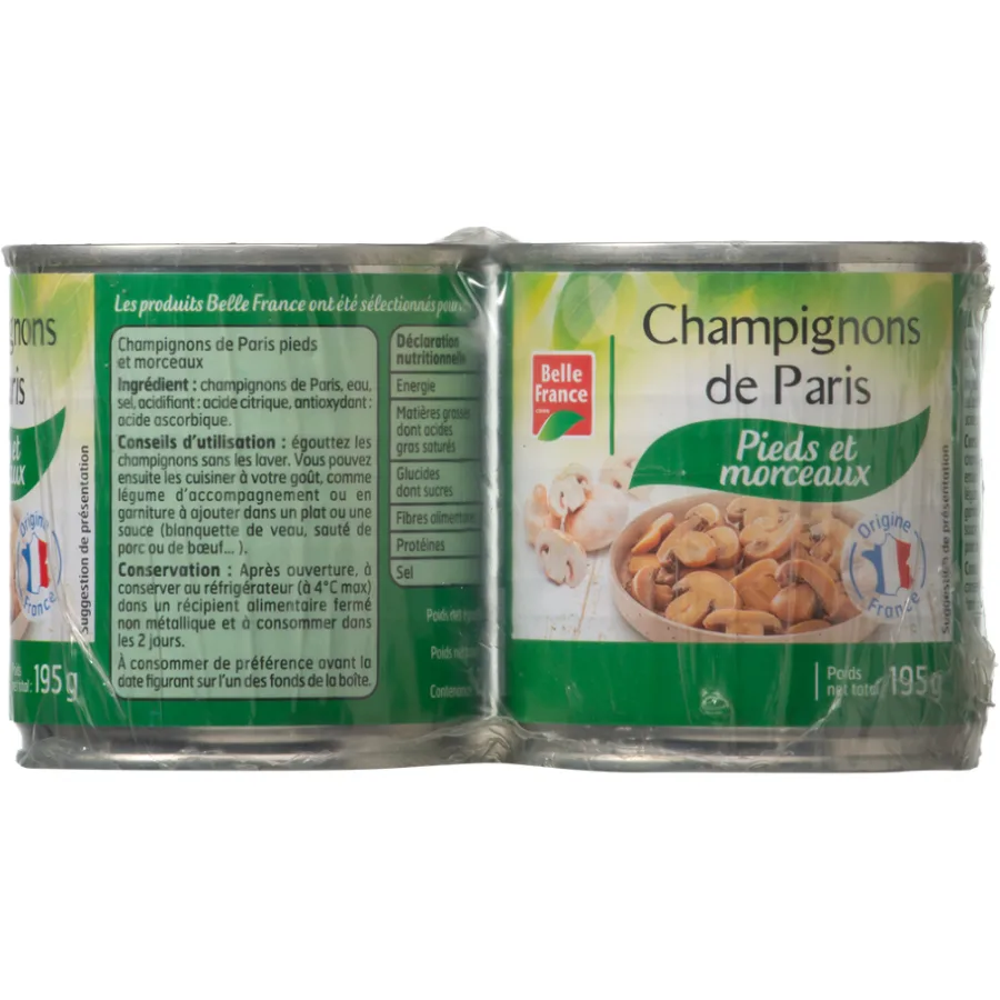 CHAMPIGNON DE PARIS PD ET MORC BF BOITE 2X1/4 390G