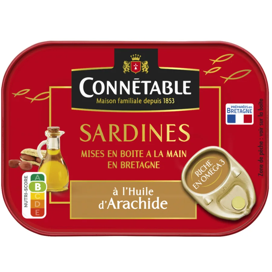 1/6 Sardines à l'huile d'arachide 115g CONNETABLE