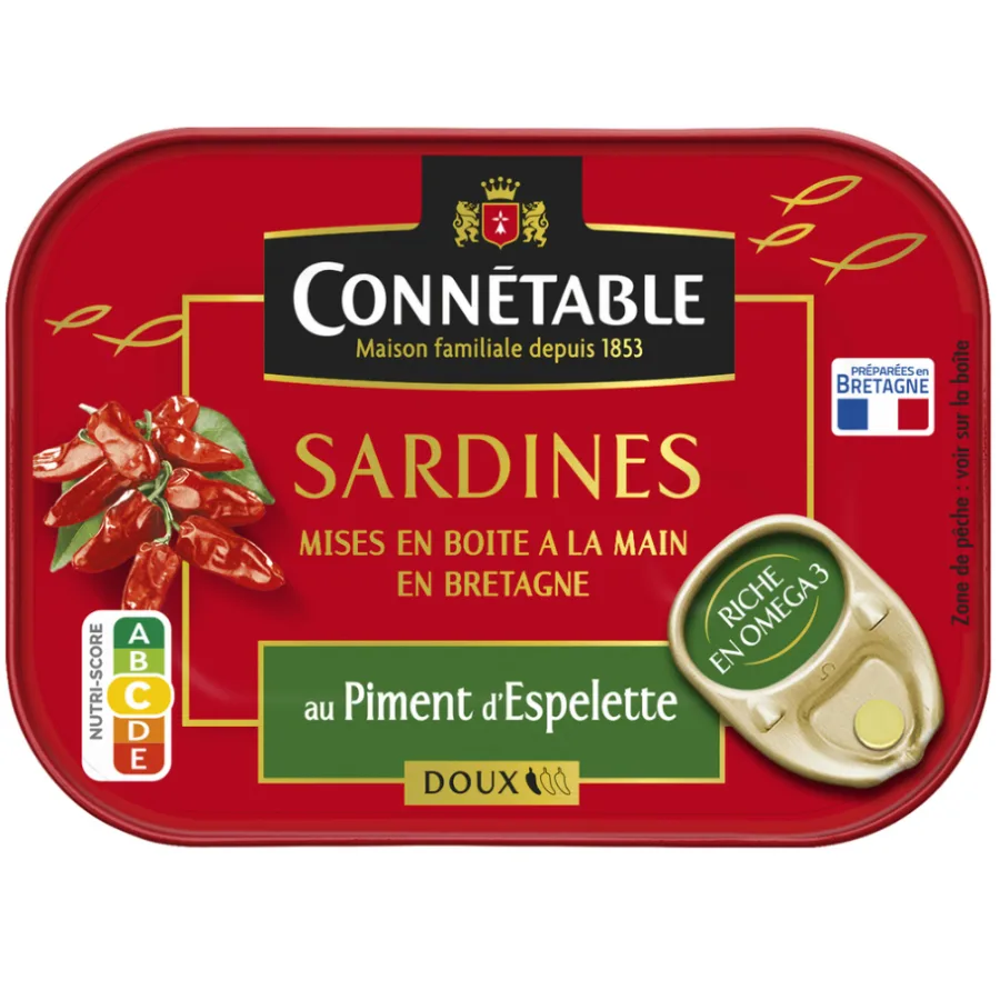 1/6 Sardines au piment d'Espelette 115g CONNETABLE