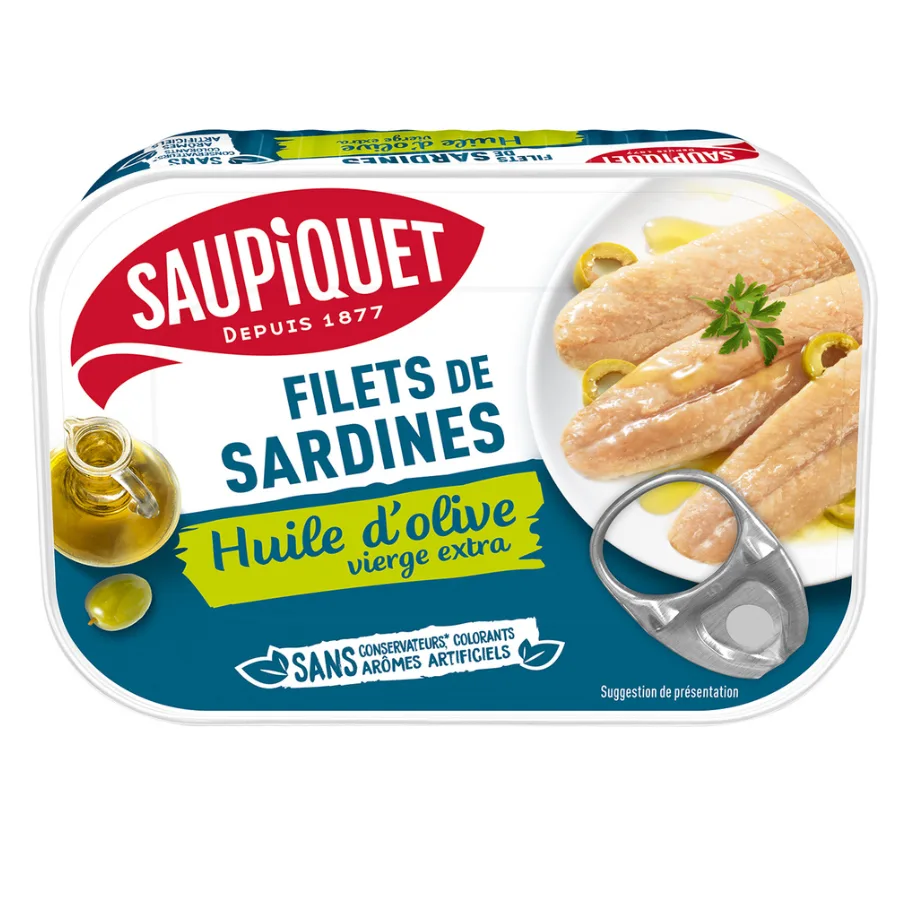 Filets de Sardines sans arêtes à L'HUILE D'OLIVE vierge extra - 100 g