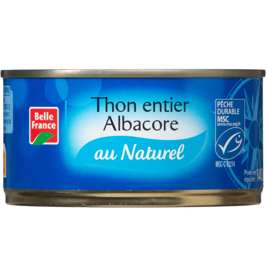 THON ENTIER ALBACORE NATUREL MSC BF BOITE 1/4 185G