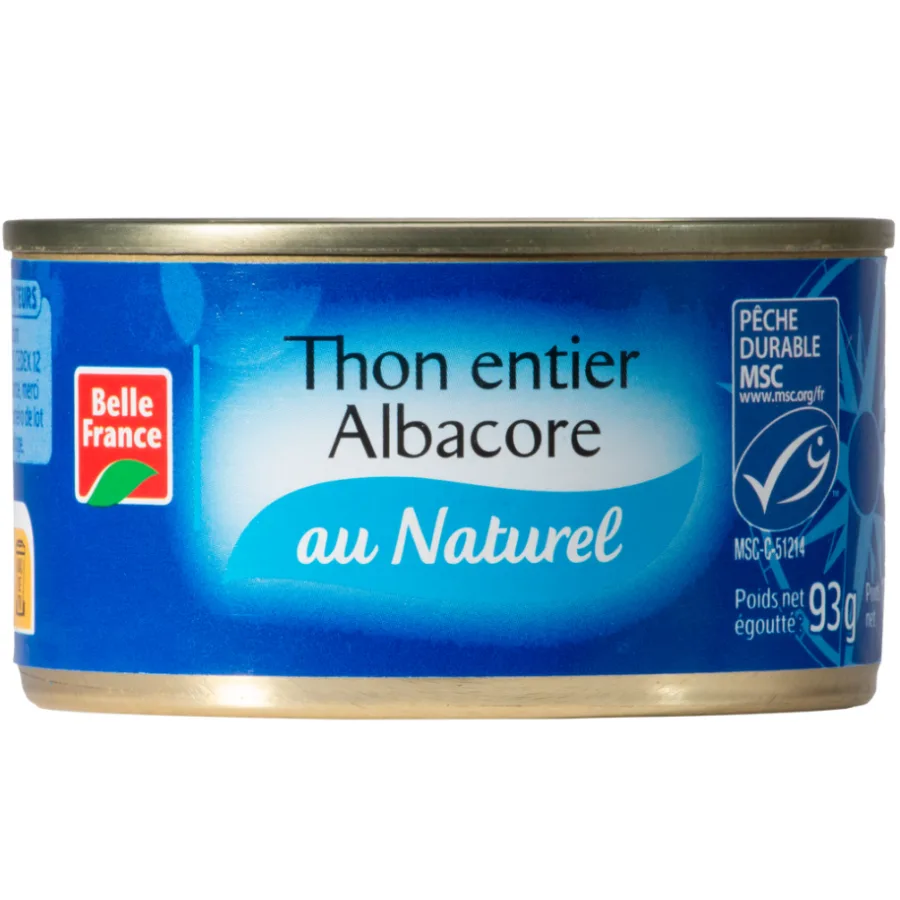 THON ENTIER ALBACORE NATUREL MSC BF BOITE 1/6 133G