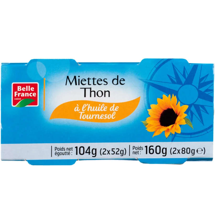 MIETTE DE THON HUILE TOURNESOL BF BTE 2X1/10 160G