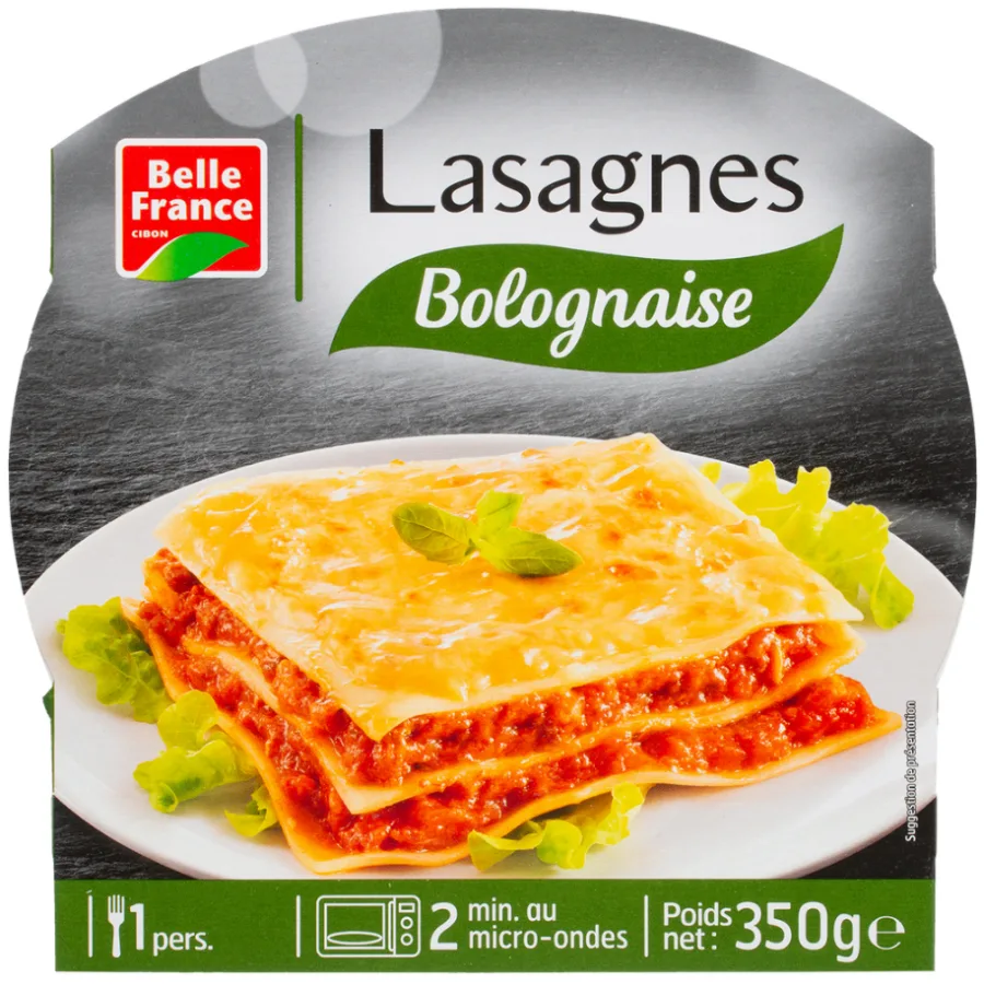 LASAGNE A LA BOLOGNAISE BF BARQUETTE 350 G