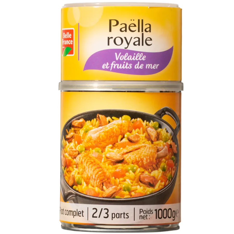 PAELLA VOLAILLE FRUITS DE MER BF BOITE 3/2 1000 G